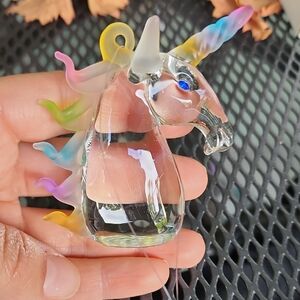 Colorful Glass Unicorn Pendant